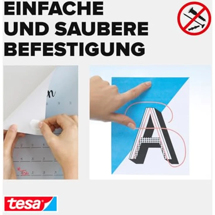 tesa Tack doppelseitige Klebepads XL, transparent, 36 Pads – Bild 4