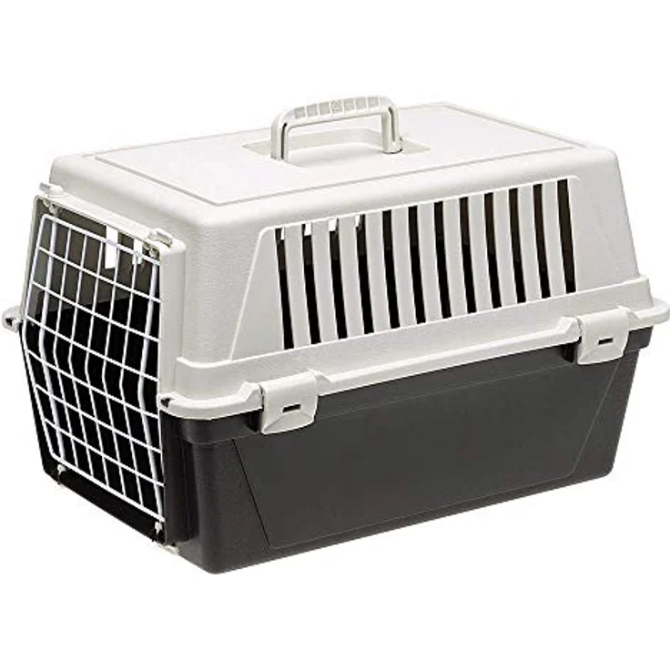Ferplast Transportbox für kleine Hunde und Katzen Atlas 10 EL, Transportbox für Tiere, robuster Kunststoff, Tür aus kunststoffbeschichtetem Stahl, Lüftungsgitter, 32,5 x 48 x 29 cm, schwarz – Bild 1