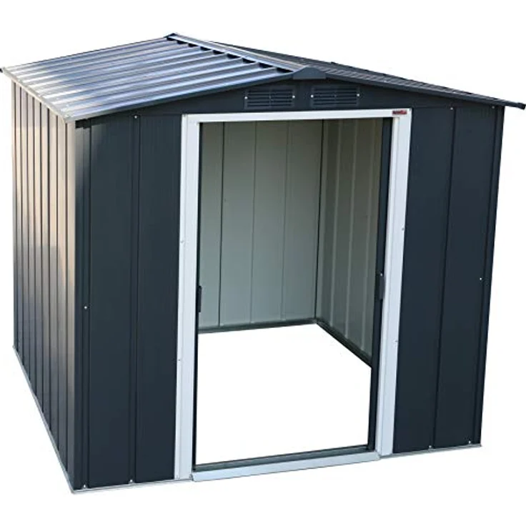 Duramax Metall Gartenhaus 202x174 Geräteschuppen Garten Gerätehaus Schiebetüren, H. 181 x B. 202 x T. 174 cm, Metall – Bild 6