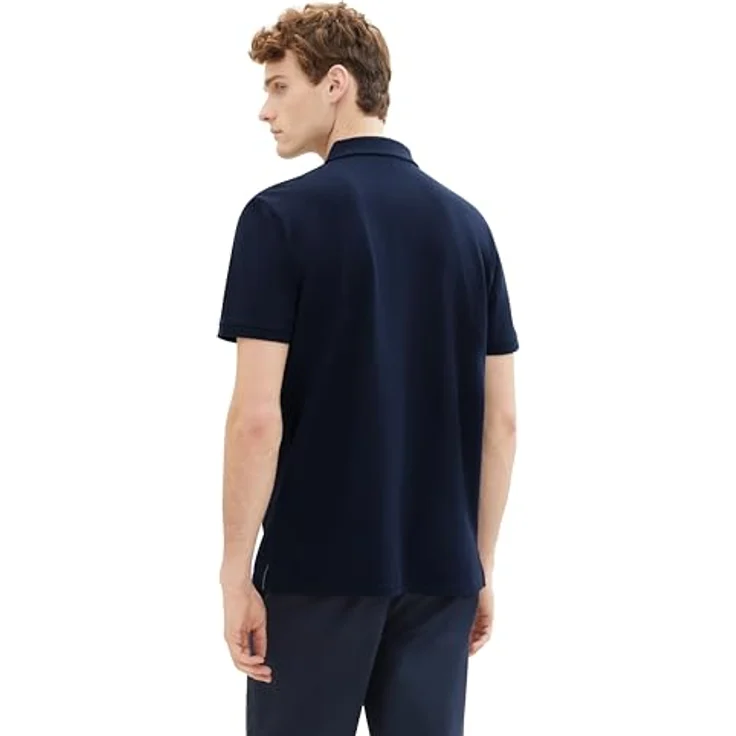 TOM TAILOR Poloshirt mit Knopfleiste und Logo, dehnbarer Single Jerseystoff, hoher Tragekomfort – Bild 4