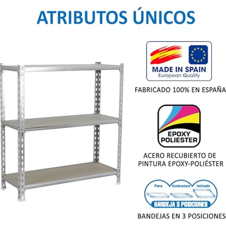 Simonrack Maderclick SuperPlus Metallregal, 3 Böden, Weiß, 100 x 110 x 30 cm, Traglast 200 kg pro Boden, steckbar – Bild 7