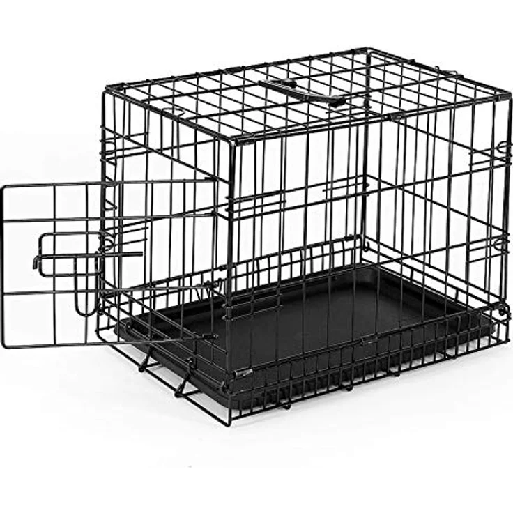 lionto Hundetransportkäfig Hundetransportbox Tiertransportbox Hundebox, (S) 45x31x36 cm schwarz – Bild 1