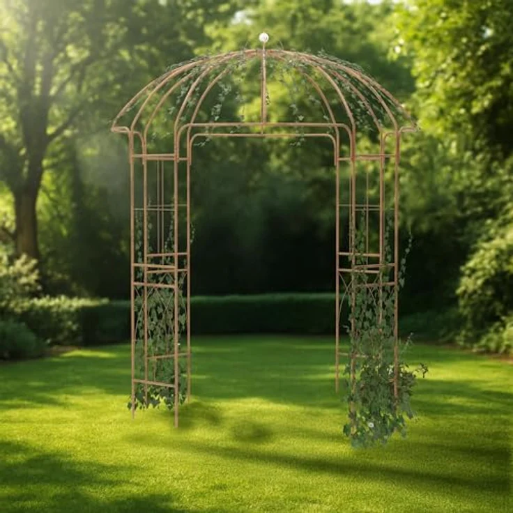 CLP Rosenbogen Pavillon Keira, wetterfester Metall-Rosenbogen als Rankhilfe, 270 cm hoch, pulverbeschichtet, dekorativer Hochzeitsbogen – Bild 4