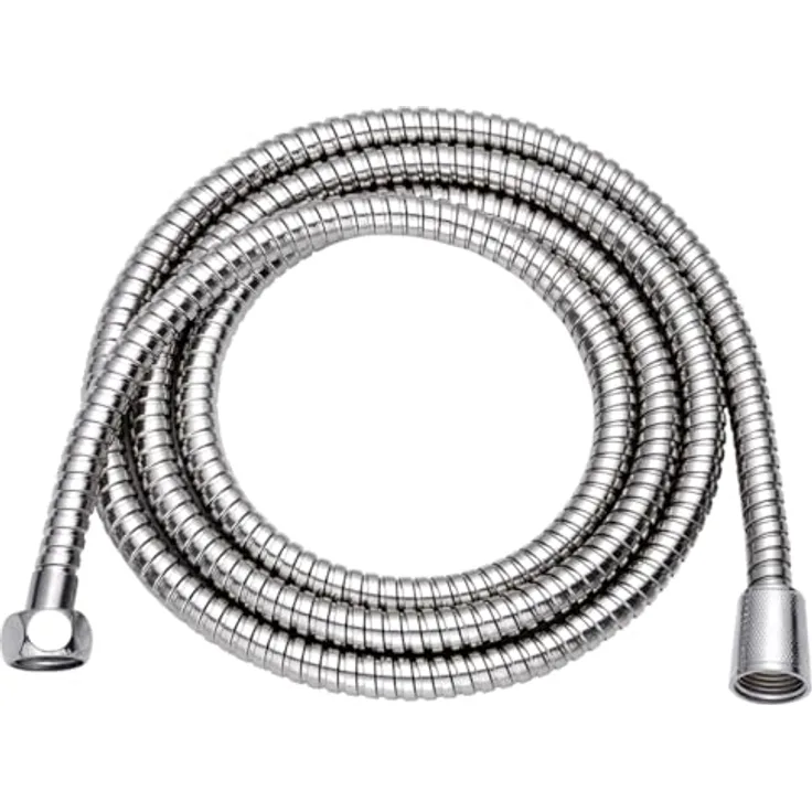 Sanixa U1801282 Duschschlauch Edelstahl 200 cm Silber wassersparend Schlauch Metall Brauseschlauch für Handbrause Duschbrause Standart Anschluss Gewinde für Badewanne Dusche