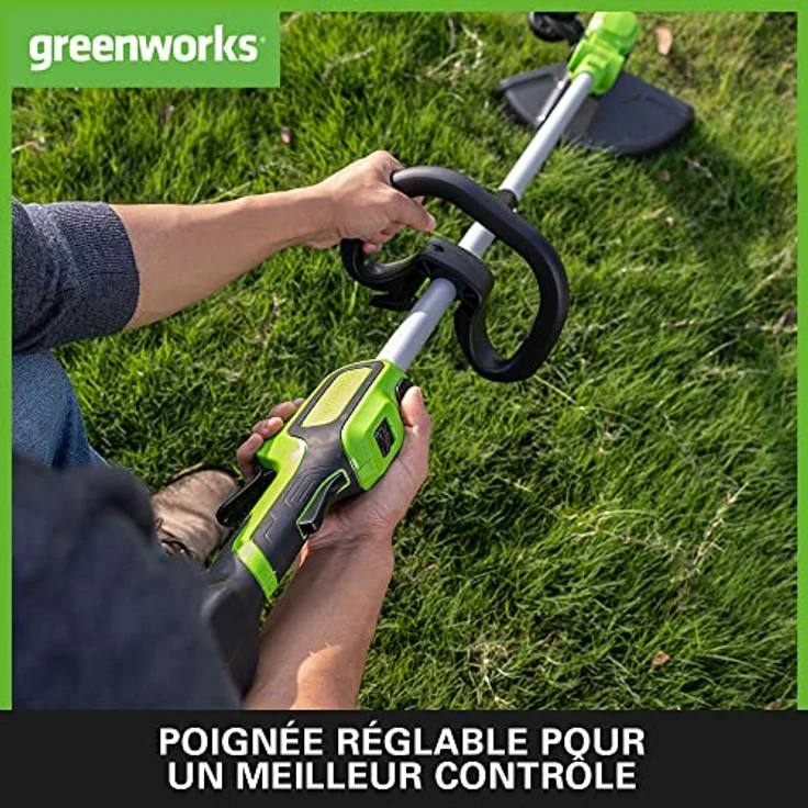 Greenworks GD24LT33K4, 24V Akku Rasentrimmer & Kantenschneider mit Rad, 33cm Schnittbreite, automatischer Vorschub, 2mm Nylonfaden, inkl. 4Ah Akku & Ladegerät, 3 Jahre Garantie – Bild 5
