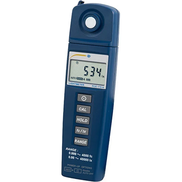 PCE Instruments Lasermessgerät PCE Lichtmessgerät PCE-170 A, Messbereich von 0,00 bis 40.000 Lux, Silizium-Photodioden-Sensor
