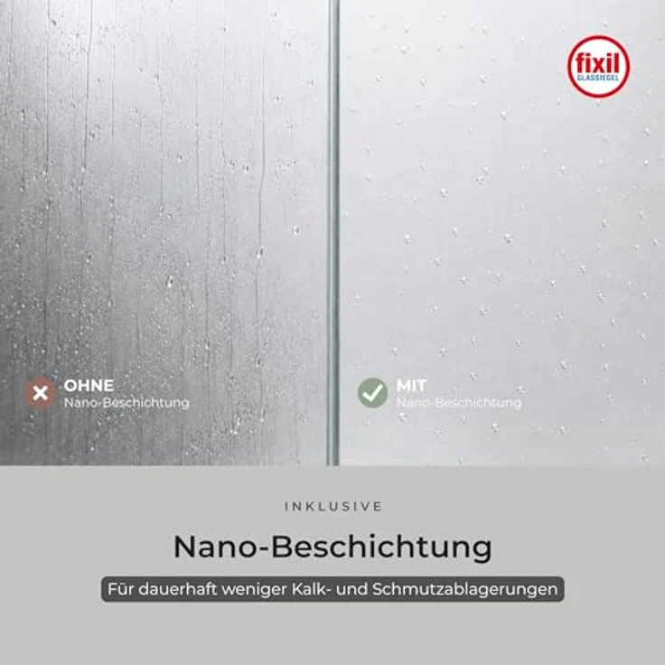 Schulte Sunny Schwenk-Schiebetür inkl. Seitenwand 80x80x190 cm, ESG Sicherheitsglas mit Nano-Beschichtung, Profil Mattschwarz, anschlaglos – Bild 8