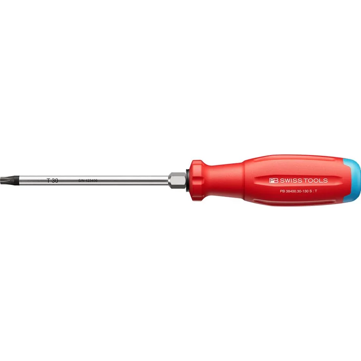 Magni SwissGrip EVO Schraubenzieher T30x130mm, Pin-Torx mit Sechskantansatz und präziser Spitze