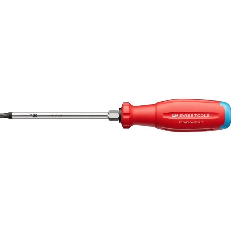 Magni SwissGrip EVO Schraubenzieher T30x130mm, Pin-Torx mit Sechskantansatz und präziser Spitze