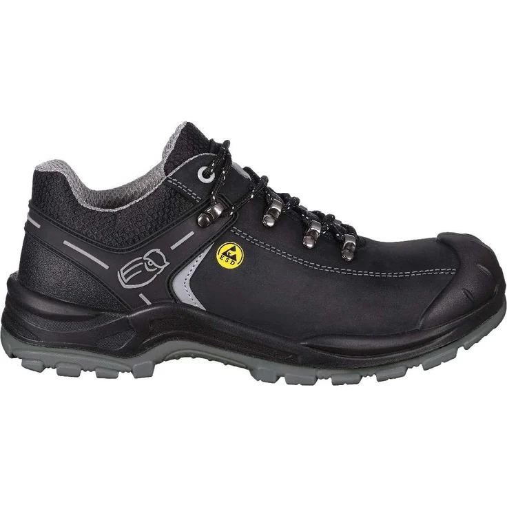 LEIBWÄCHTER L3122 Leipzig, Halbschuh S3S SR FO, schwarze Crazy-Horse-Leder, antistatisch, rutschhemmend, ölbeständig