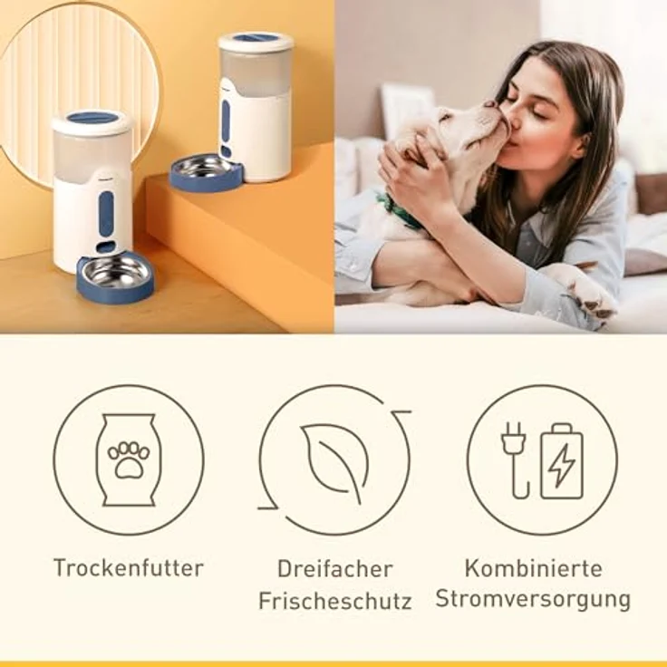 Panasonic CP-JNF01CW Smart Pet Feeder, automatischer Futternapf mit 2,8 l Fassungsvermögen und App-Steuerung für Katzen und kleine Hunde – Bild 5