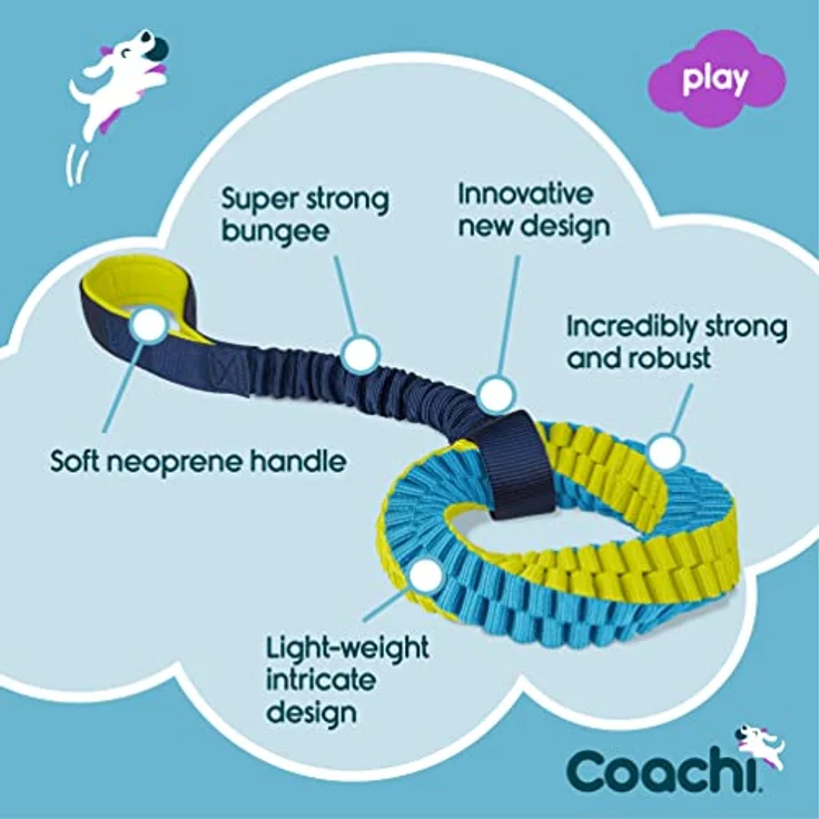 Company of Animals Coachi Tuggi Helix, leichtes und robustes Tierspielzeug mit dehnbarem Bungee-Griff für Belohnungs- und Rückruftraining, ideal für Welpen und Agility – Bild 4