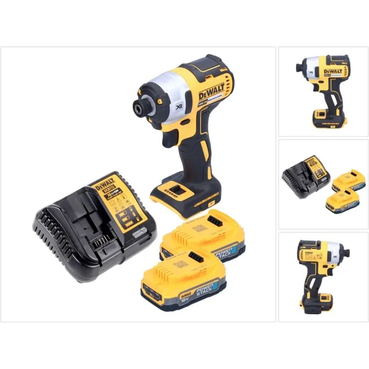 DeWalt DCF 887 E2 Akku Schlagschrauber, 18 V 205 Nm, 1/4" Brushless mit 2x 1,7 Ah Akku und Ladegerät