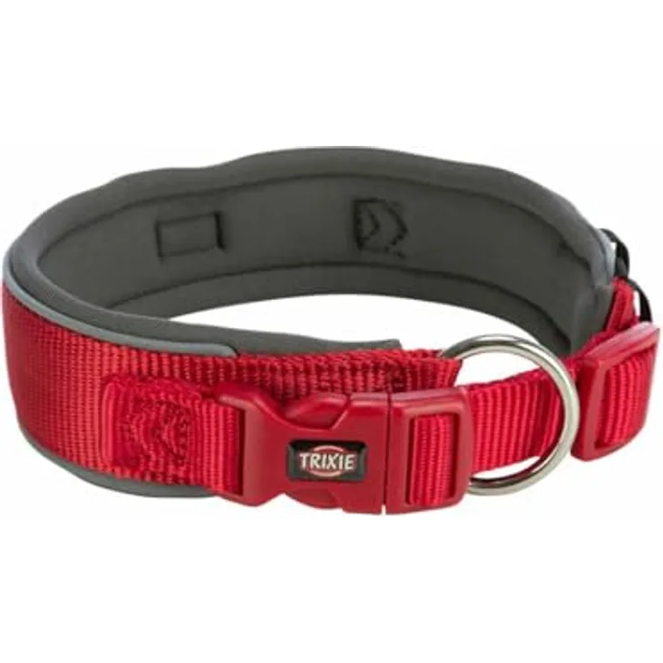 Trixie Premium-Hundehalsband, Graphitrot, XS/S, verstellbar 27-35 cm, leicht und langlebig