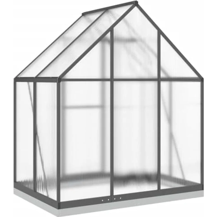 vidaXL Gewächshaus mit Fundamentrahmen Anthrazit 169x114x202 cm Alu, wetterbeständiger Rahmen, UV-beständige Platten – Bild 5