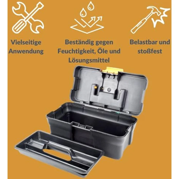 GarPet Werkzeugkoffer klein Werkzeugbox aus Polypropylen, stoßfest und recycelbar, weiß – Bild 4