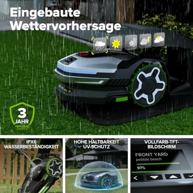 Greenworks Mähroboter AiMowbot 8, kabelloser Rasenmäher mit RTKVision für Rasenflächen bis 800 m², 54 dB Geräuschpegel – Bild 8