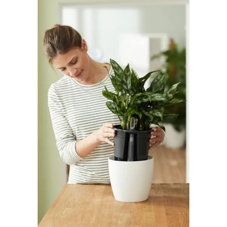 Elho Ø21 cm Selbstbewässerungssystem, schwarz – Bild 8