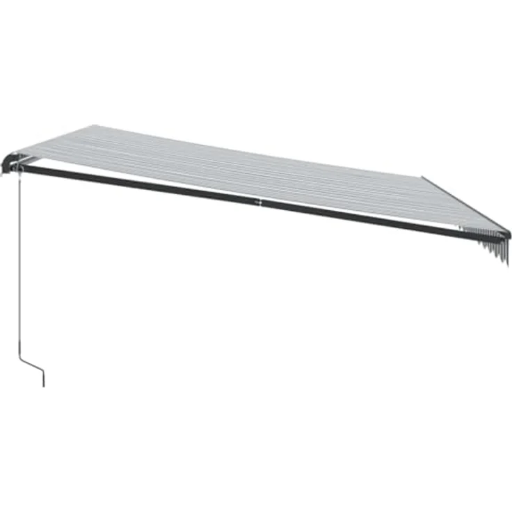 vidaXL Markise Manuell mit LEDs Anthrazit & Weiß 450x350 cm, UV-beständig, Aluminiumrahmen, LED-Beleuchtung – Bild 5