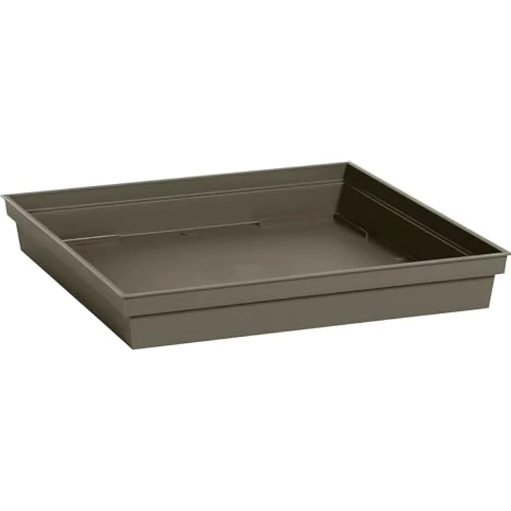 EDA - Untersetzer, quadratisch, Toskana, 40 cm, für Blumentopf, quadratisch, Toskana, 50 cm, 40 x 40 x 5,9 cm, Taupe – Bild 2