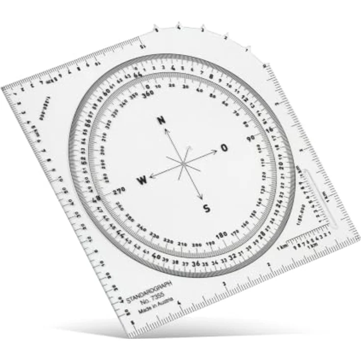 STANDARDGRAPH Kartenwinkelmesser 7355, präzises Zeichen- und Messwerkzeug für exakte Winkelbestimmung und Navigation – Bild 2