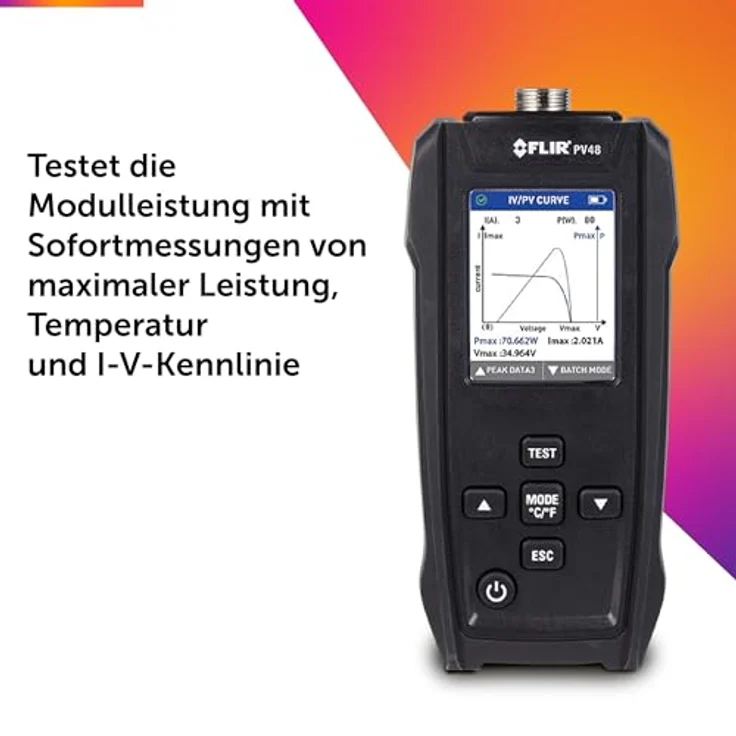 FLIR PV-KIT-2, Pro Solar-Fehlerbehebungskit für Photovoltaiksysteme mit Zangenmessgerät, Bestrahlungsstärke- und Temperaturmessgerät, Paneltester und Wärmebildkamera – Bild 3