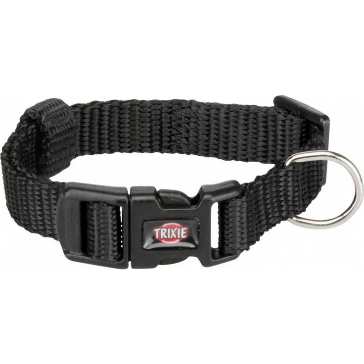 TRIXIE Hunde-Halsband Premium schwarz, strapazierfähiges Nylon, stufenlos verstellbar
