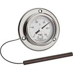 TFA Dostmann Analoge Edelstahl Pizzathermometer, 14.1036, bis 500°C, mit Kabelfühler, silber