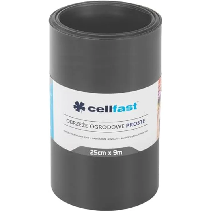Cellfast Rasenkante, glatt, Kunststoff, UV-beständig, graphit, 25 cm x 9 m