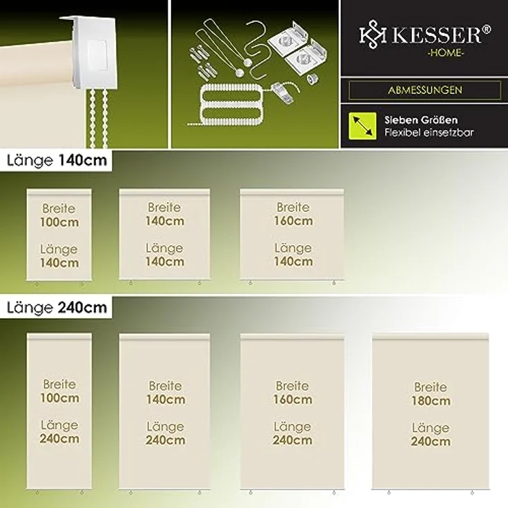 KESSER Senkrechtmarkise Vertikalmarkise Balkonmarkise Sichtschutz Sonnenschutz Seitenrollo Beschattung , Balkonrollo Stabil und wetterbeständig, für Balkon, Terrasse, Garten, anthrazit Beige, 160x140cm – Bild 7