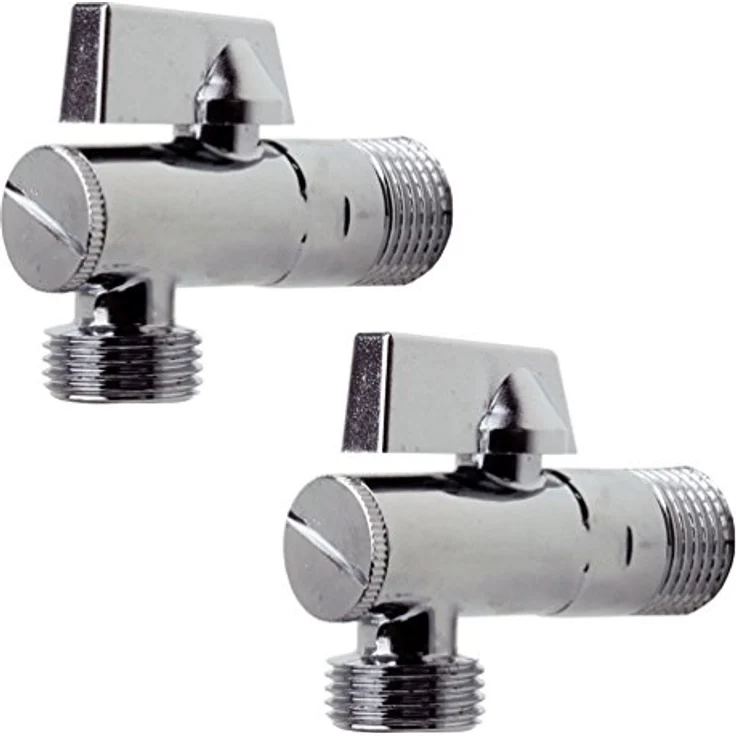 TATAY Sanixa JL19SETE12 2er Set Design Eckventil für Küche & Bad | 1/2 Zoll | mit integriertem Filter, massives Messing, verchromt – Bild 1