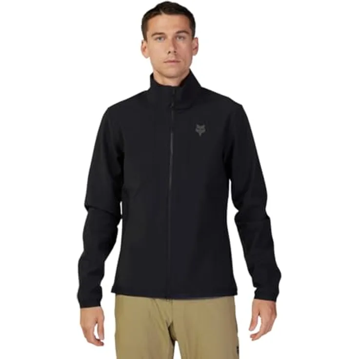 Fox Ranger Fire Blk, Herren Velojacke, dreilagiges Polyester, warmes Fleece-Innenfutter, Schwarz, Größe S