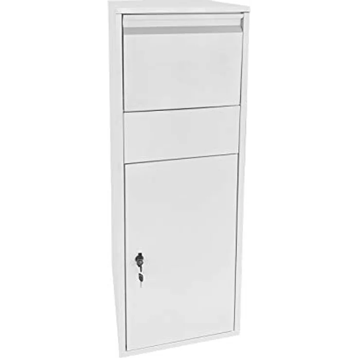 Paketbox Standbriefkasten weiß Paketannahme für Zuhause passend für Pakete der Größe S und L – Bild 3