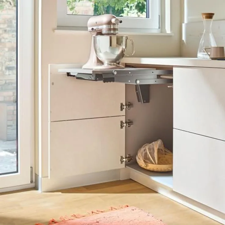 Kesseböhmer ChefsTable Parallelschwenkmechanik für Unterschrank, belastbar bis 16 kg, Schwenkbeschlag für Küchengeräte