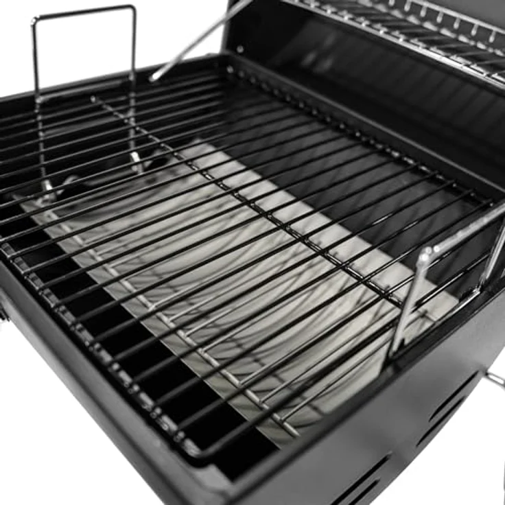 TAINO CHAROX Holzkohlegrill, tragbarer kompakter Tischgrill für Balkon und Camping, 37x34,5 cm Grillfläche, schwarz – Bild 7