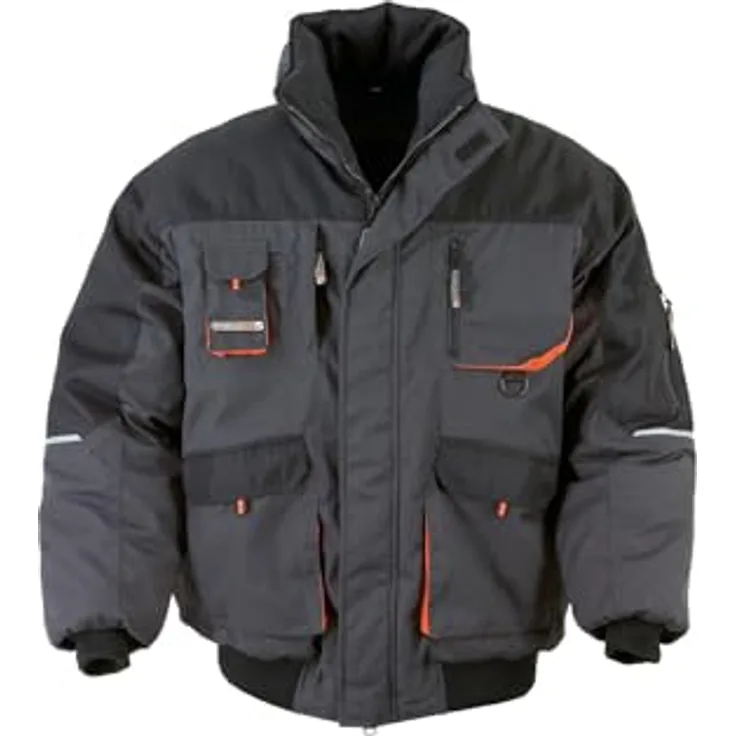 Terratrend Job 4629-L-1064 Größe L Herren Pilotenjacke - Schwarz/Anthrazit mit reflektierenden 3m Streifen