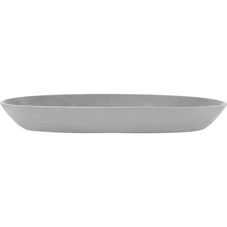 ECOPOTS Blumentopfuntersetzer SAUCER OVAL White Grey, aus innovativem Recyclingkunststoff, bruchsicher und UV-beständig