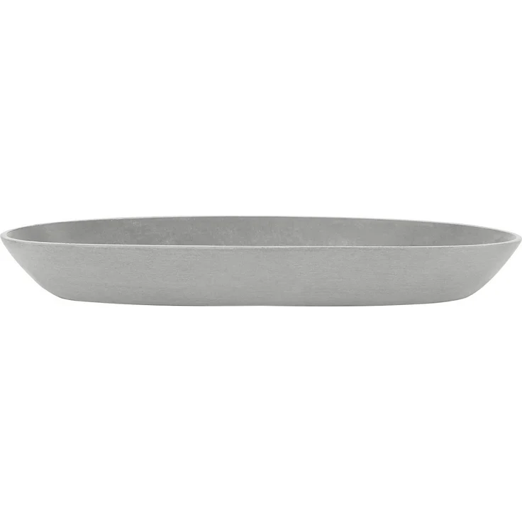 ECOPOTS Blumentopfuntersetzer SAUCER OVAL White Grey, aus innovativem Recyclingkunststoff, bruchsicher und UV-beständig – Bild 1