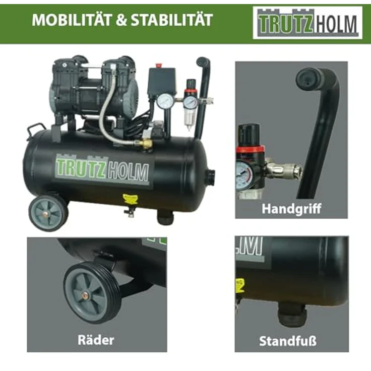 TrutzHolm Silent Flüsterkompressor Set 24L Kompressor 750W TH-fk24l – Bild 8