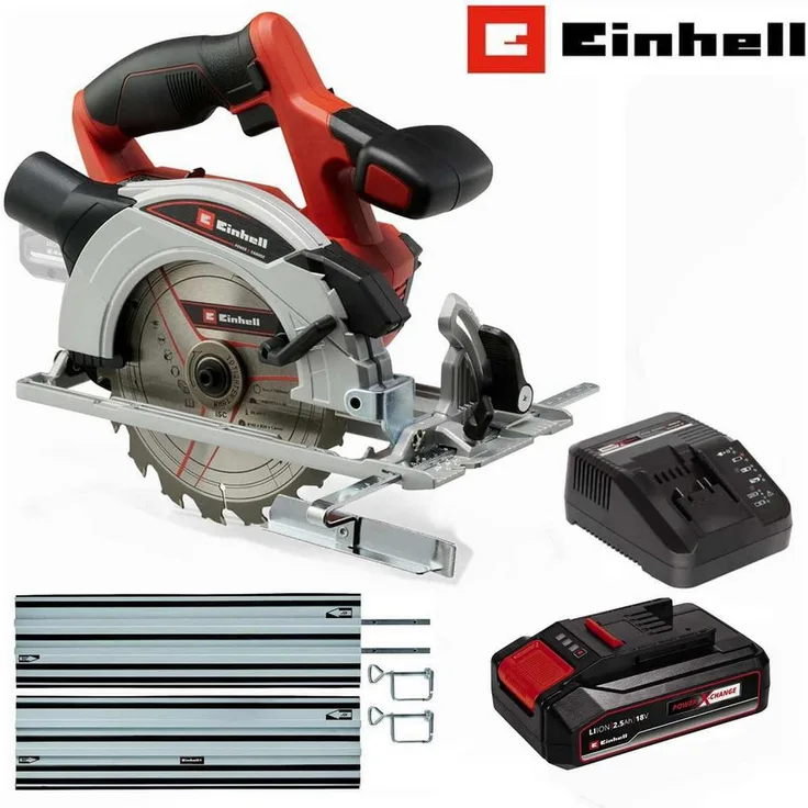 Einhell Akku-Handkreissäge TE-CS 18/150 Li - 18V mit Akku 4.0 Ah, Ladegerät, LED-Ausleuchtung, Spindelarretierung