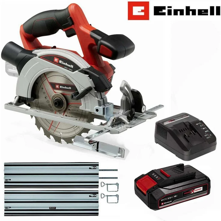 Einhell Akku-Handkreissäge TE-CS 18/150 Li - 18V mit Akku 4.0 Ah, Ladegerät, LED-Ausleuchtung, Spindelarretierung