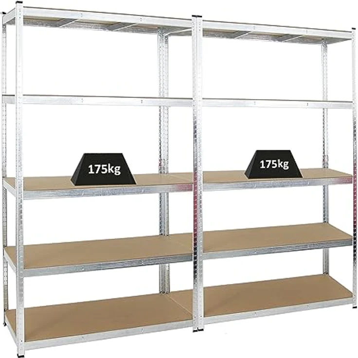 PROREGAL Kellerregal Gorilla 2X Spar-Set | 200x120x50cm | Fachlast 175kg | Verzinkt | Garagenregal Werkstattregal | 5 Jahre Garantie – Bild 1