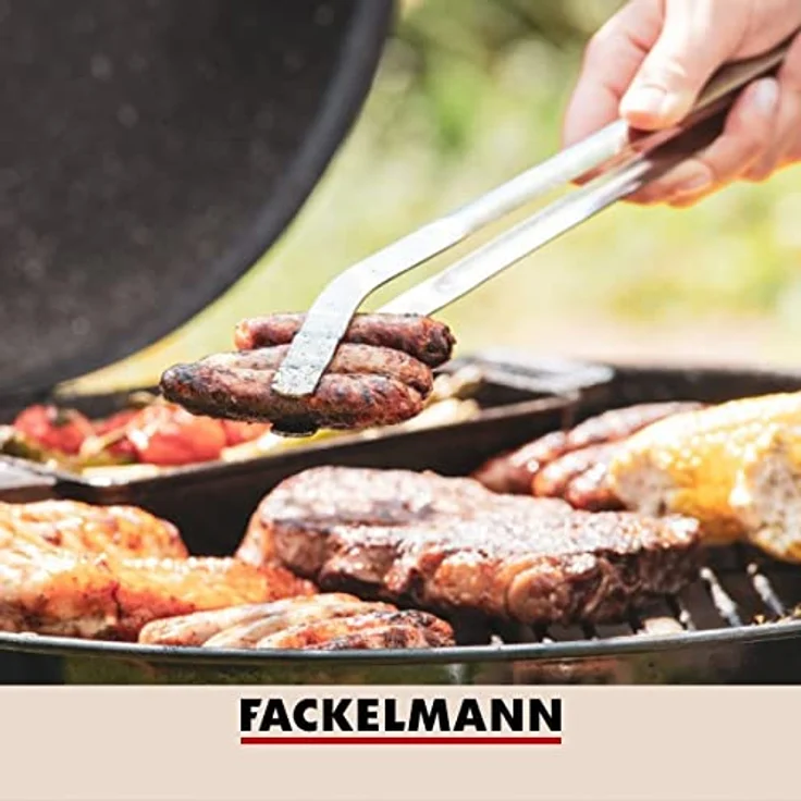 Fackelmann Grillzange, Edelstahl, 36 cm, silber, rostfrei – Bild 5