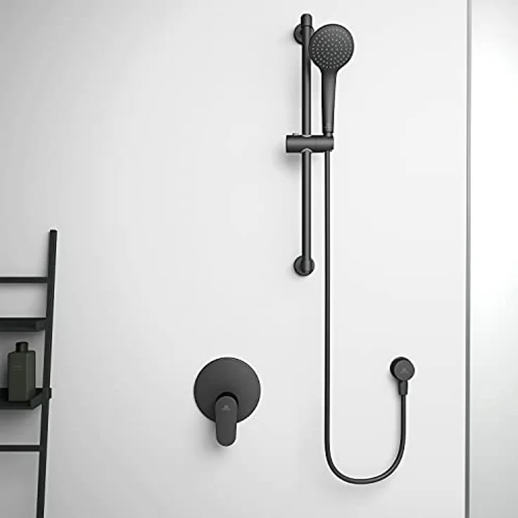 Ideal Standard BC808XG Idealrain Round Brauseschlauchanschluss Aufputz, Schwarz matt (Silk Black), aus hochwertigem Metall – Bild 4