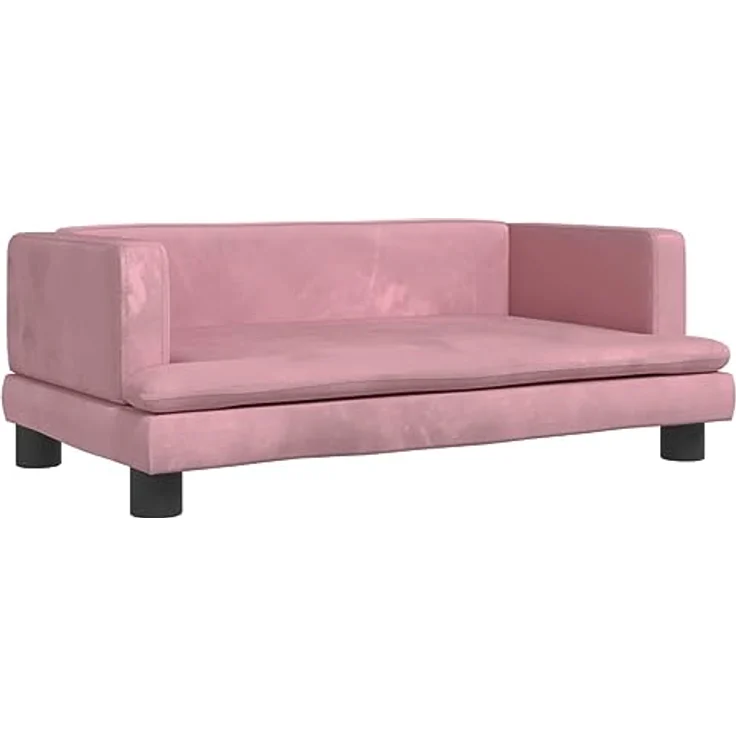 vidaXL Hundebett, Hundekissen mit weicher Polsterung, Rosa Samt, für kleine Hunde Haustiere, Haustierbett Katzenbett – Bild 1