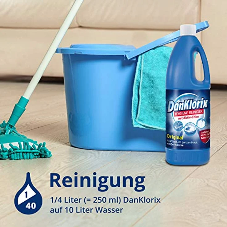 DanKlorix Hygiene-Reiniger Original mit Chlor 5L - Reiniger für Haus & Garten, hochwirksam gegen Bakterien, Viren, Keime & Schimmelpilze – Bild 5