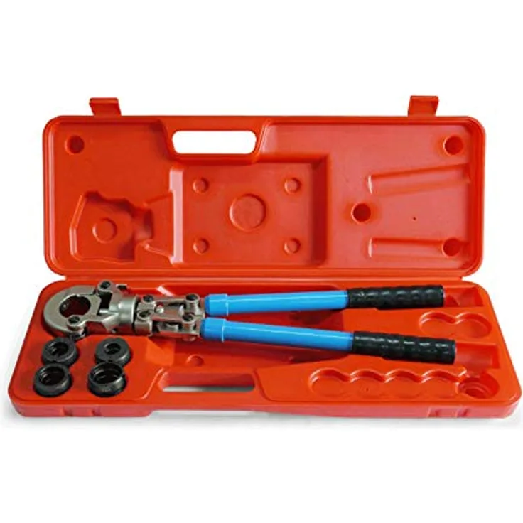STABILO Sanitaer Pipetec Pressfitting Zange Handpresszange TH Kontur 16/20/26/32 mm, 4 Tonnen Pressdruck, Made in Germany