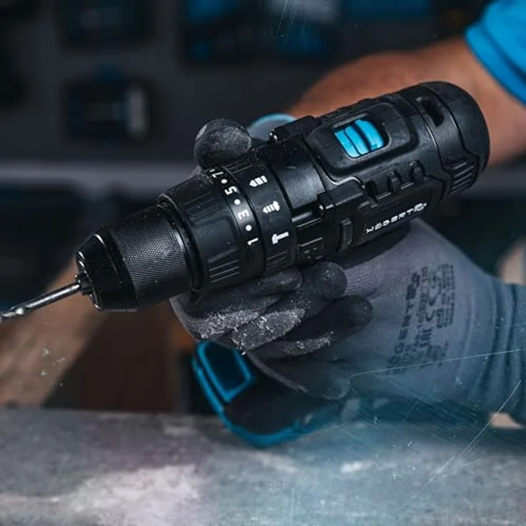 Högert Akku-Schlagbohrmaschine 18V Ht2E221-0Pd, Bohrmaschine mit 50 Nm Drehmoment und Schnellspann-Werkzeugaufnahme – Bild 9