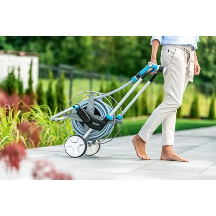 Cellfast Schlauchwagen 55-064, Ergo Garten-Set mit 20 m Multiflex Gartenschlauch 3/4'', stabiler Transportwagen mit verstelbarem Griff und Antriebsfüßen – Bild 9