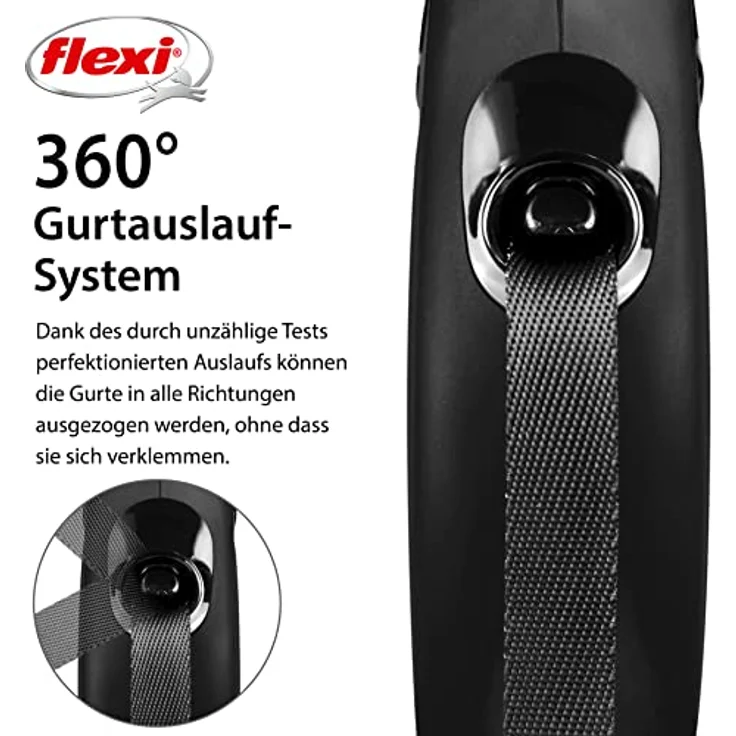 flexi New CLASSIC Gurt-Rollleine schwarz XS – 3m – Bild 4